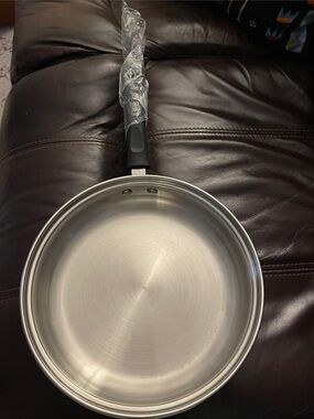 Fortis Stainless Steel Pan with Gold Logo and Black Handle 10 “